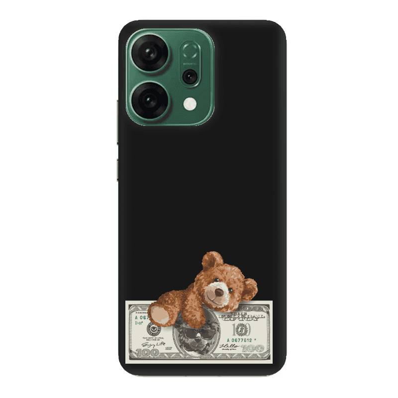 Oppo RENO 14 Money Style Black Colored Silicone TPU Θήκη